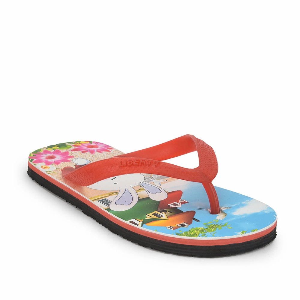 A-HA By Liberty AHA-127E Red Flip Flop For Kids Mulo Slippers