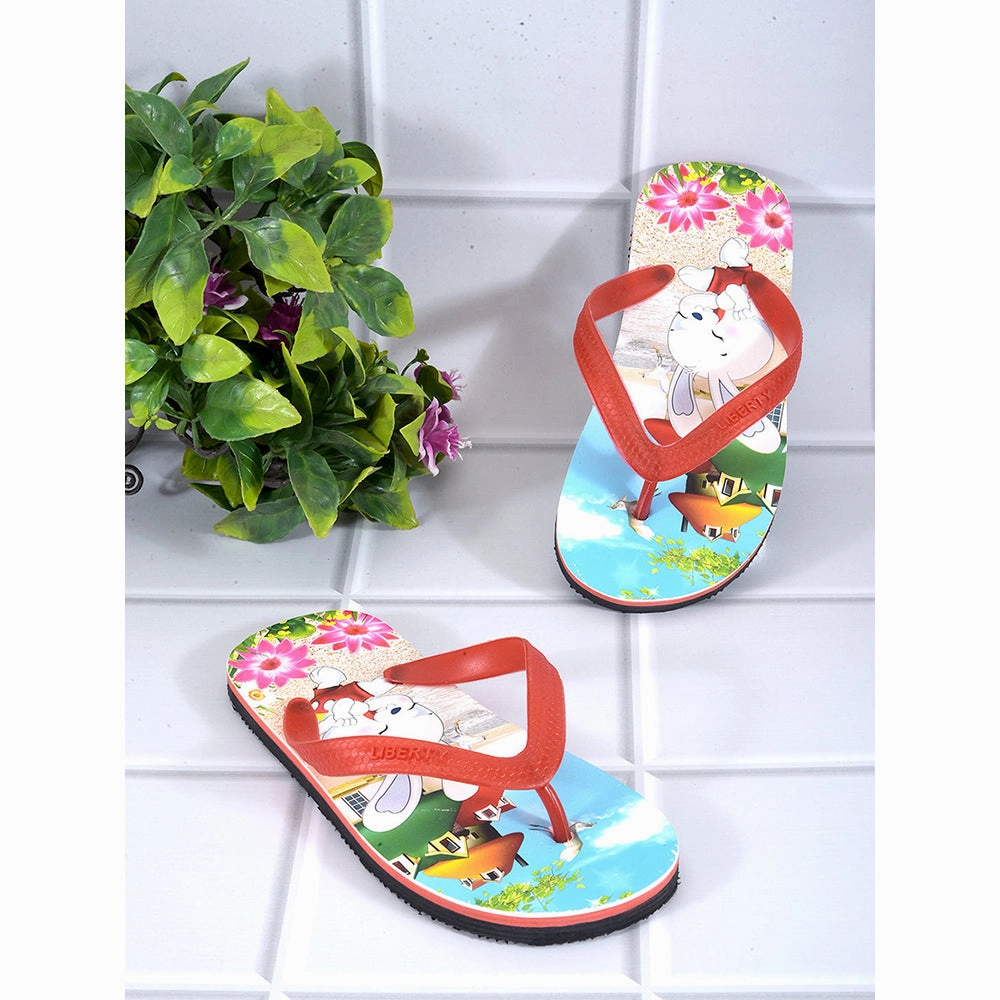 A-HA By Liberty AHA-127E Red Flip Flop For Kids Crochet Granny Square Slippers