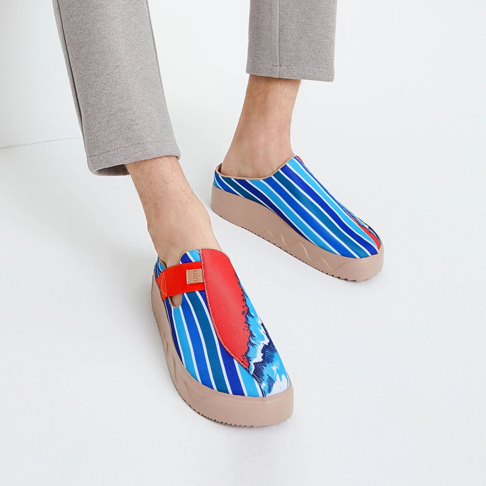 Leather Block Heel Sandals Surfing Day Fuerteventura III Men