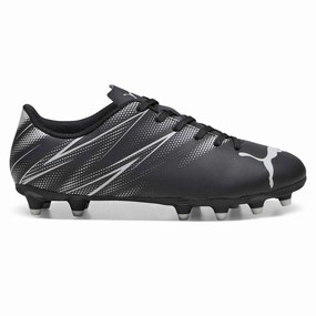 Puma Attacanto Junior Firm Ground Junior Football Boots Black Silver Mist Best Insoles For Work Boots