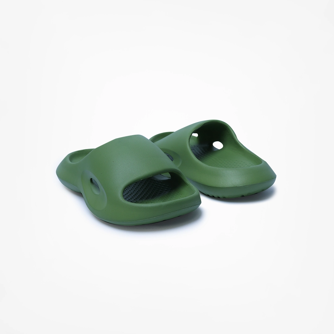 Workout Slides Birdsoles -  Cotton Clouds Slides - Green