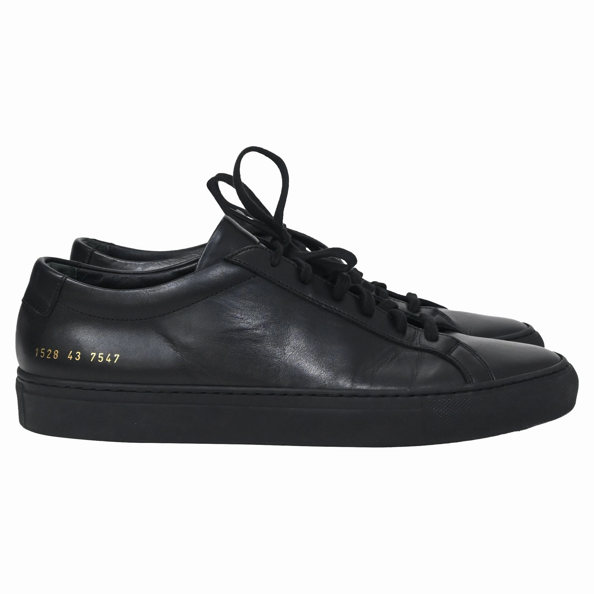 Common Projects Achilles Low-Top Sneakers in Black Leather Black Chunky Sneakers