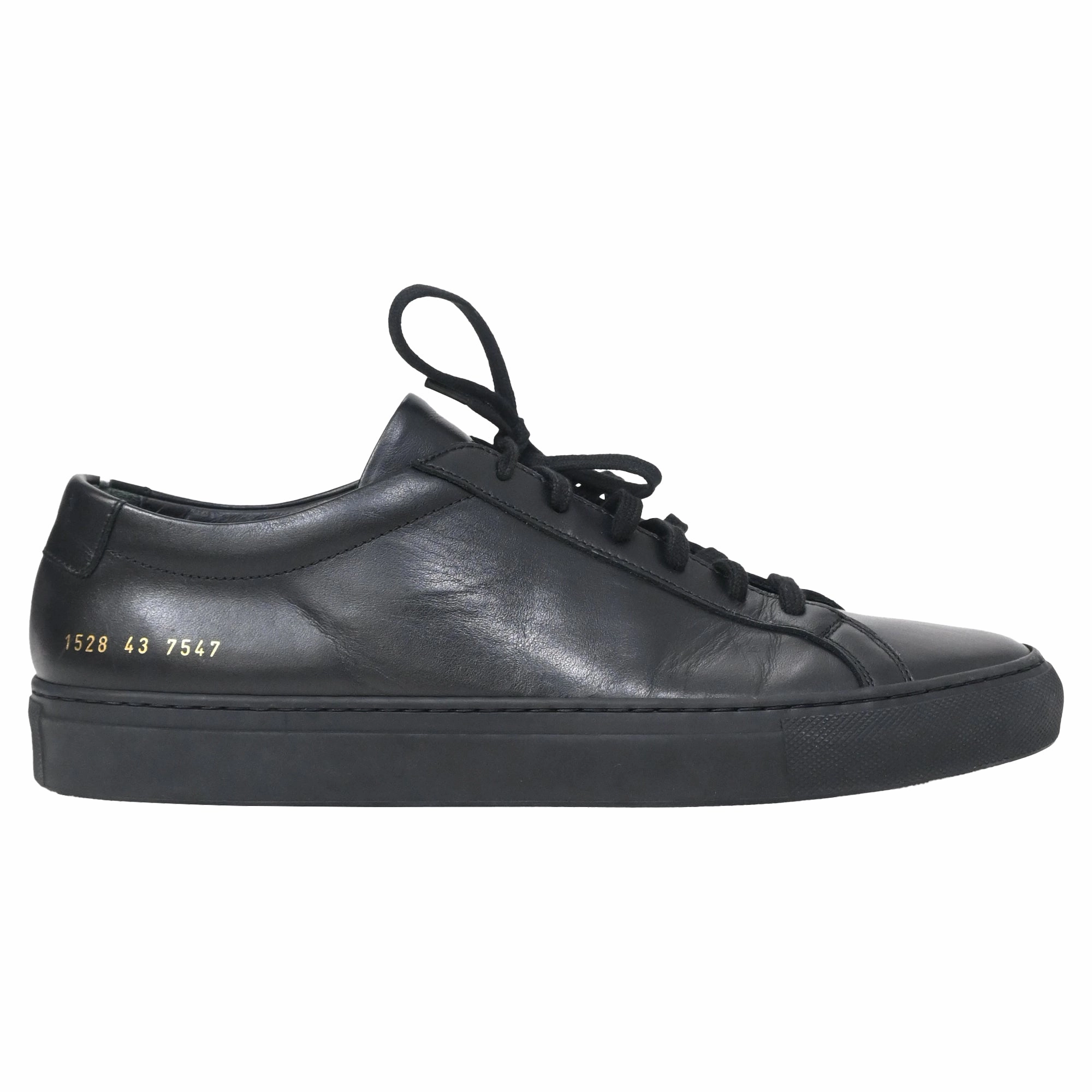 Common Projects Achilles Low-Top Sneakers in Black Leather Sneakers 7.5