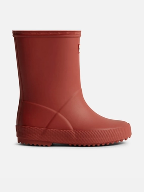 Hunter Kids First Wellington Boots in Red Brown Riding Boots