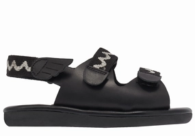Little Olympia Soft Black/White Teeks Sandals