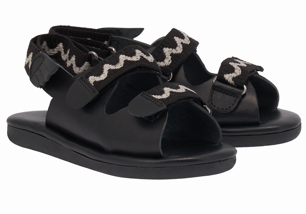 Little Olympia Soft Black/White Candies Sandals