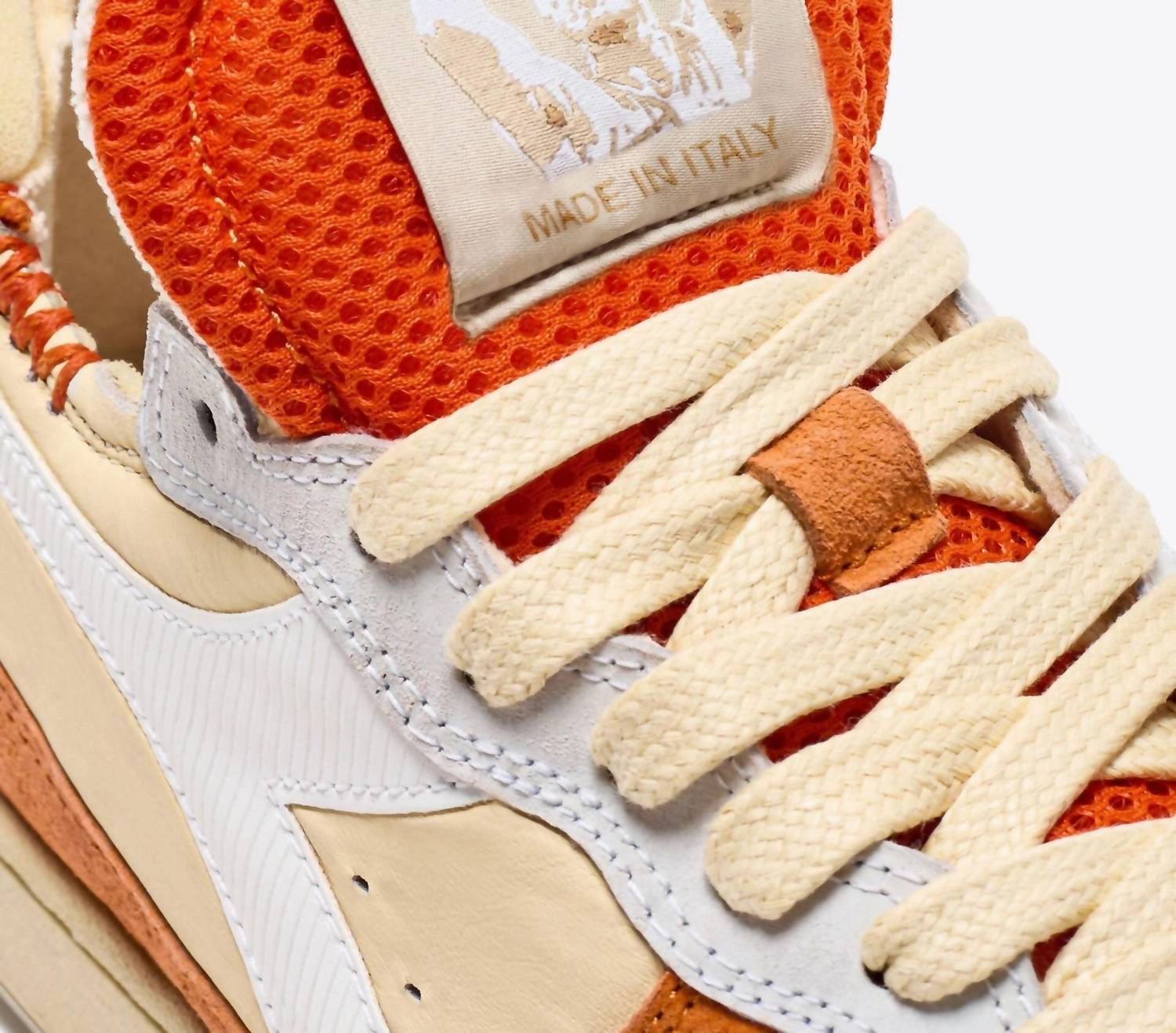 Men's Mi Basket Row Cut Podio Italia Sneakers In Orange Beige Dior Sneakers