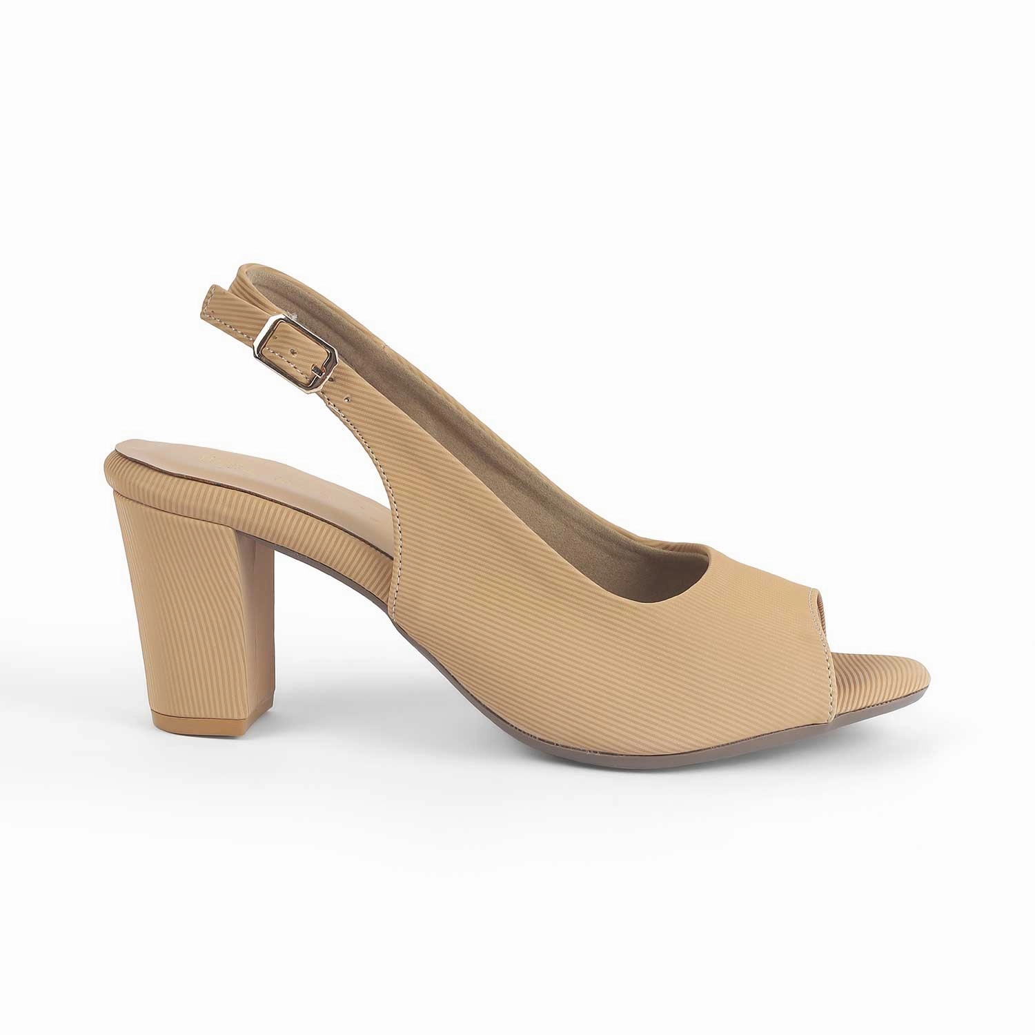 Tresmode Eslip Beige Women's Dress Block Heel Slingback Pumps Arla Sandals