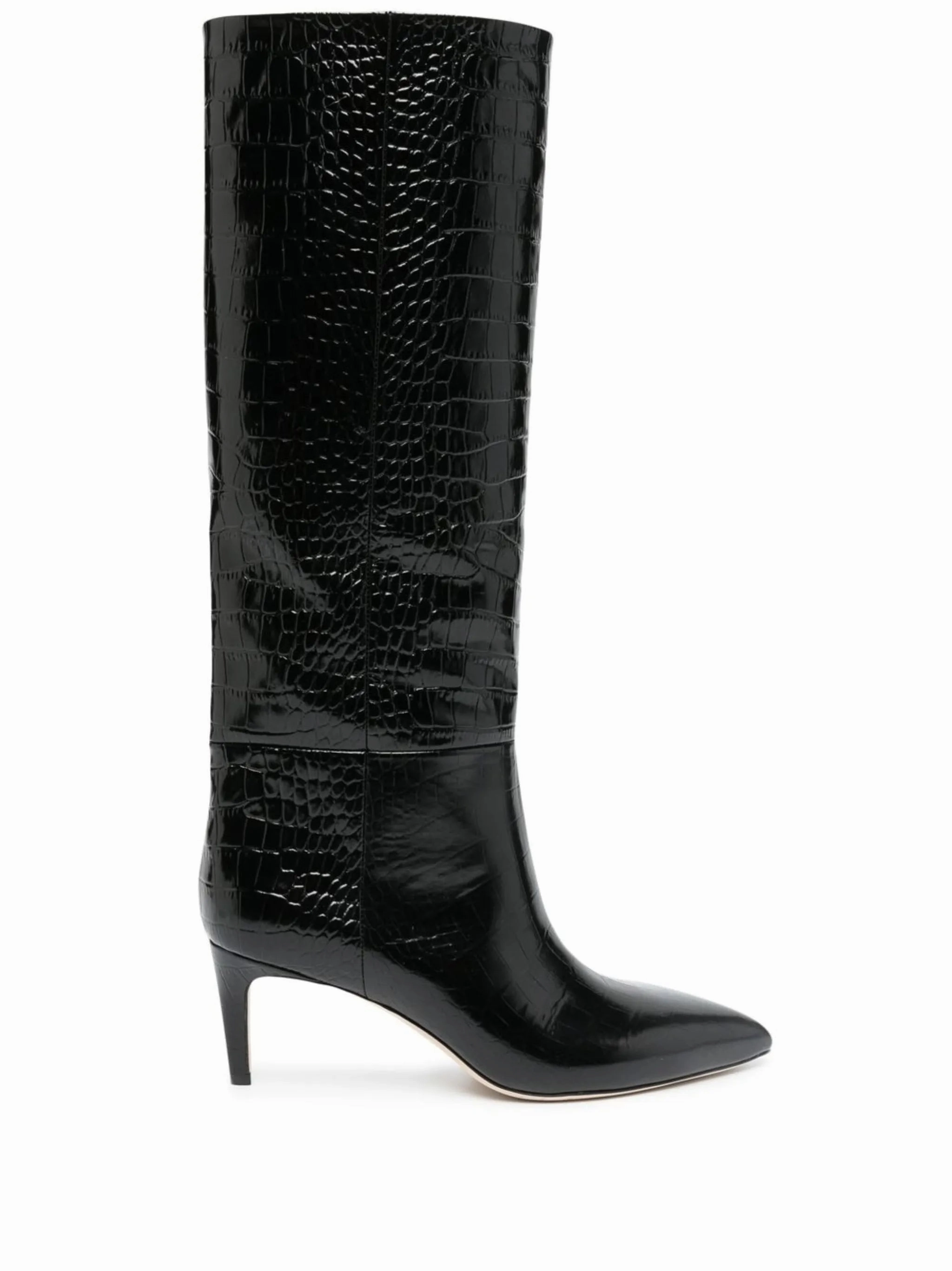 crocodile-embossed leather boots Wide Width Western Boots