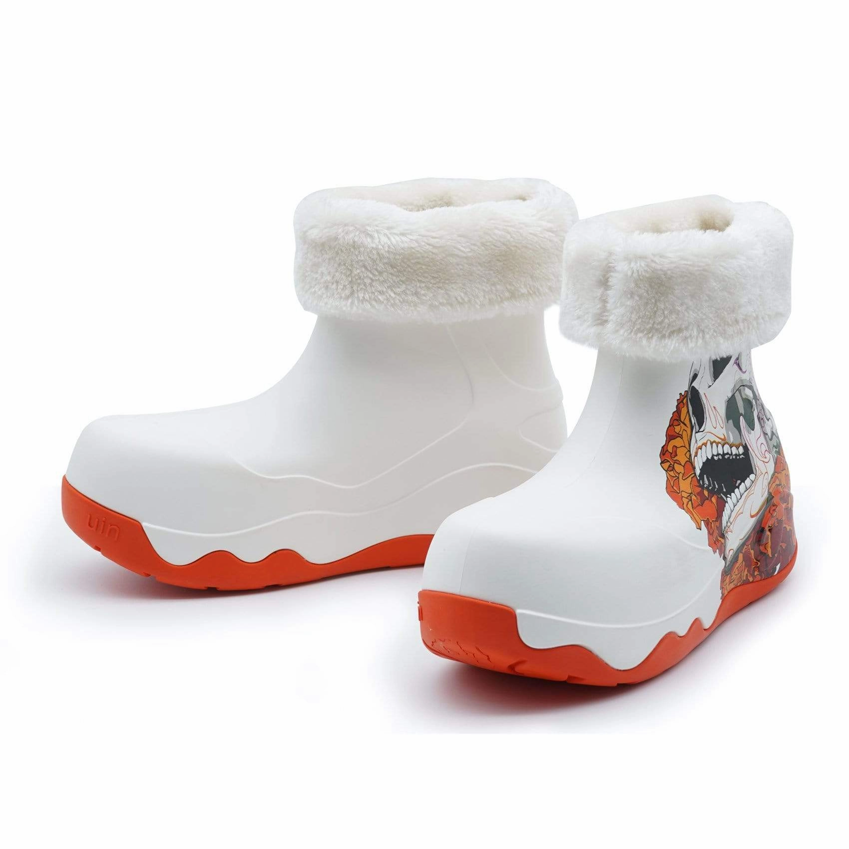 Low Heel Ankle Boots Skeleton Navarra Boots with Napped Linings Women