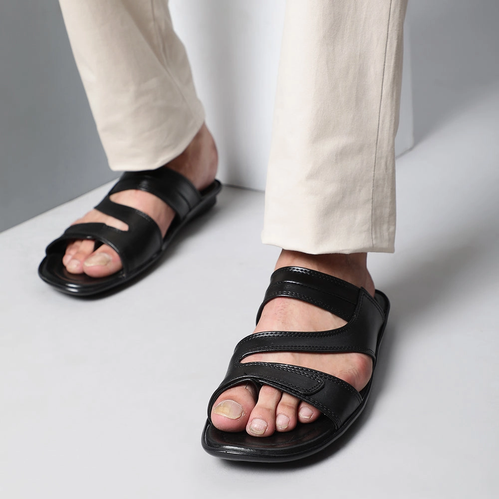 Coolers Casual (Black) Slippers For Men COOL99-13 By Liberty Chinese Slippers