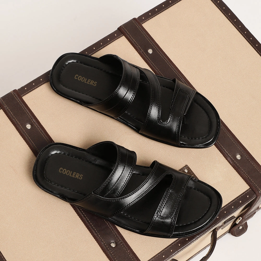 Coolers Casual (Black) Slippers For Men COOL99-13 By Liberty Most Comfy Slippers