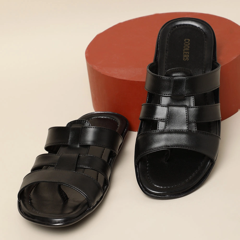 3d Print Slippers Coolers Casual (Black) Slippers For Men COOL99-3 By Liberty