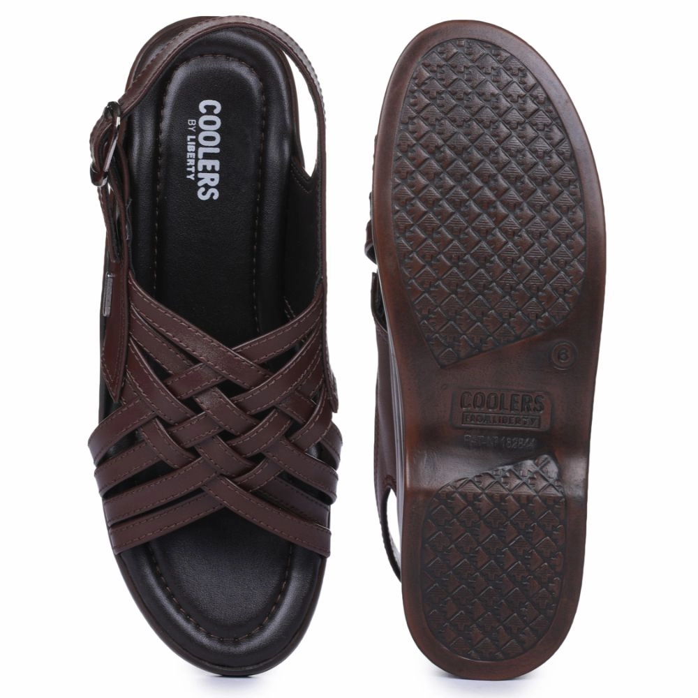 Coolers Formal (Brown) Sandals For Men 7123-84 By Liberty Sandals For High Arches
