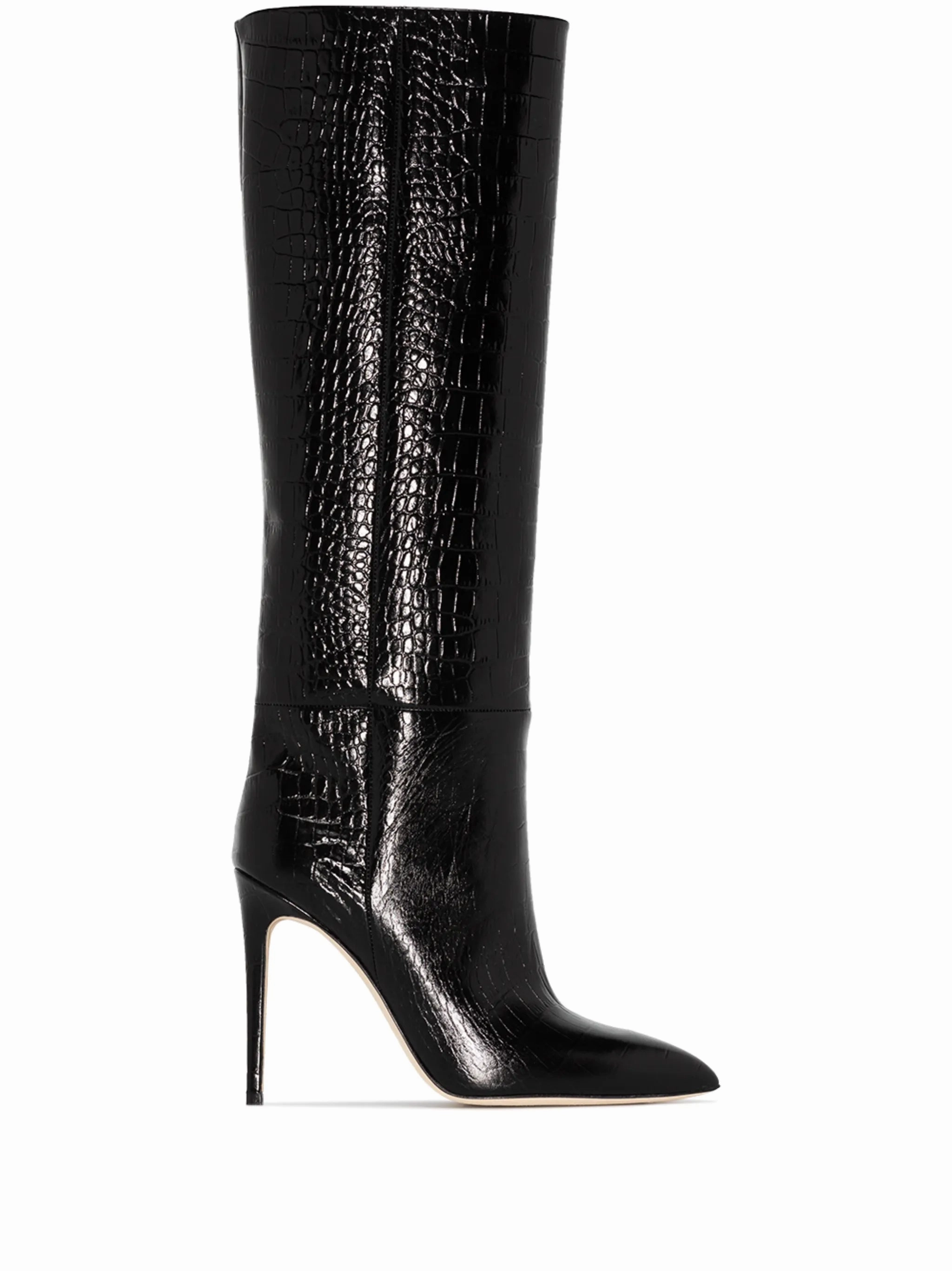 Chunky Heeled Boots crocodile-effect 105mm knee-high boots