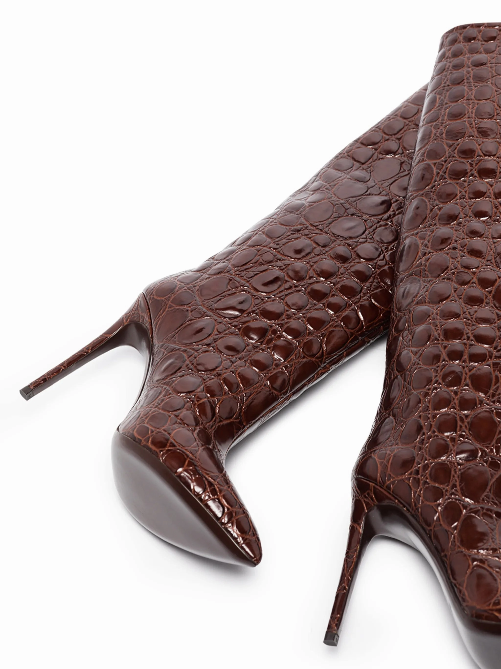 Long Toe Boots Mexico crocodile-effect 105mm knee-high boots