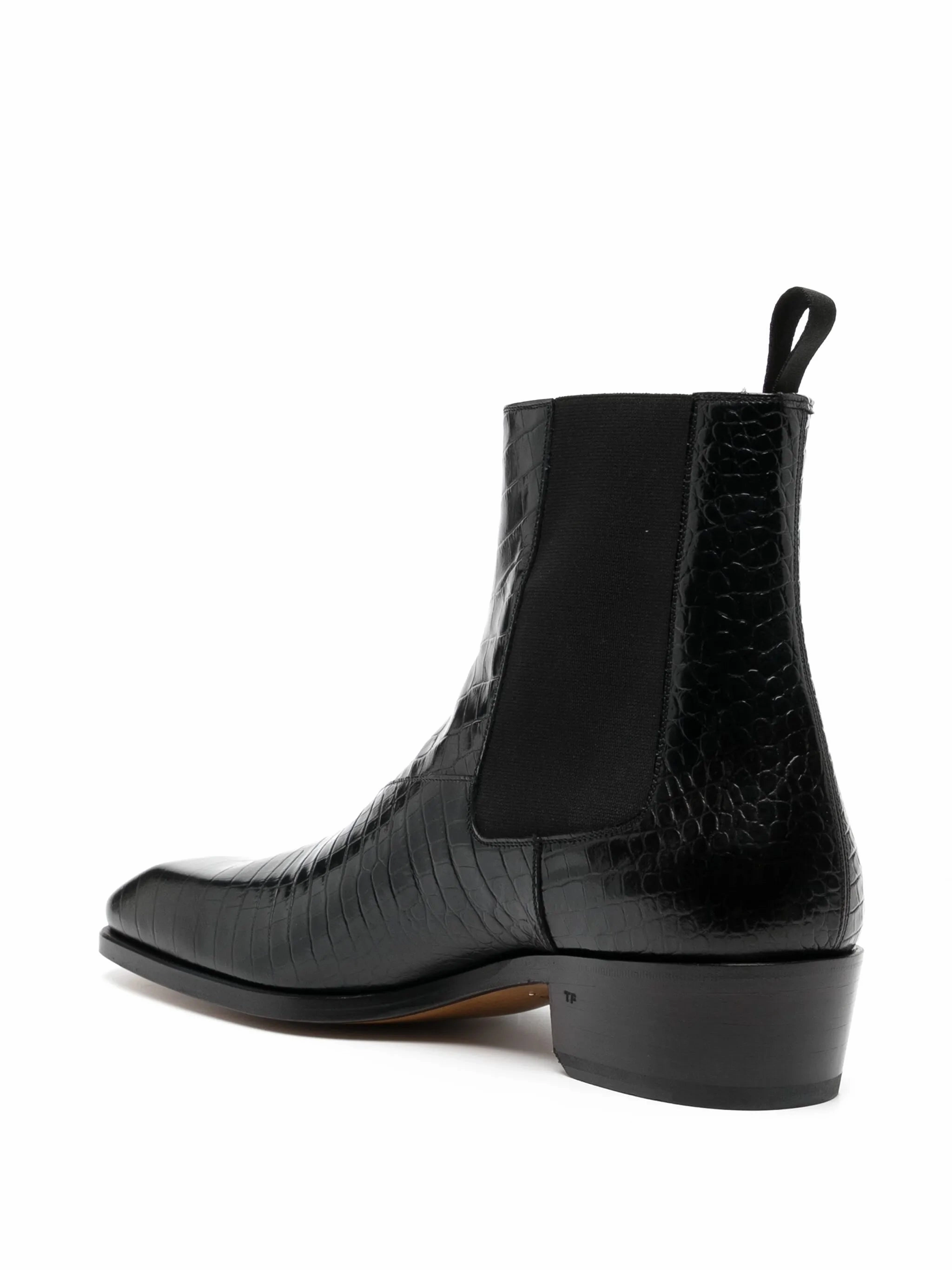 Fake Leather Boots crocodile-effect leather boots