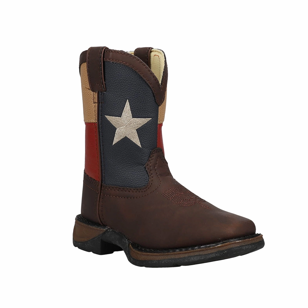 Goth Boots Texas Flag Wellington Square Toe Boots (Toddler-Little Kid)