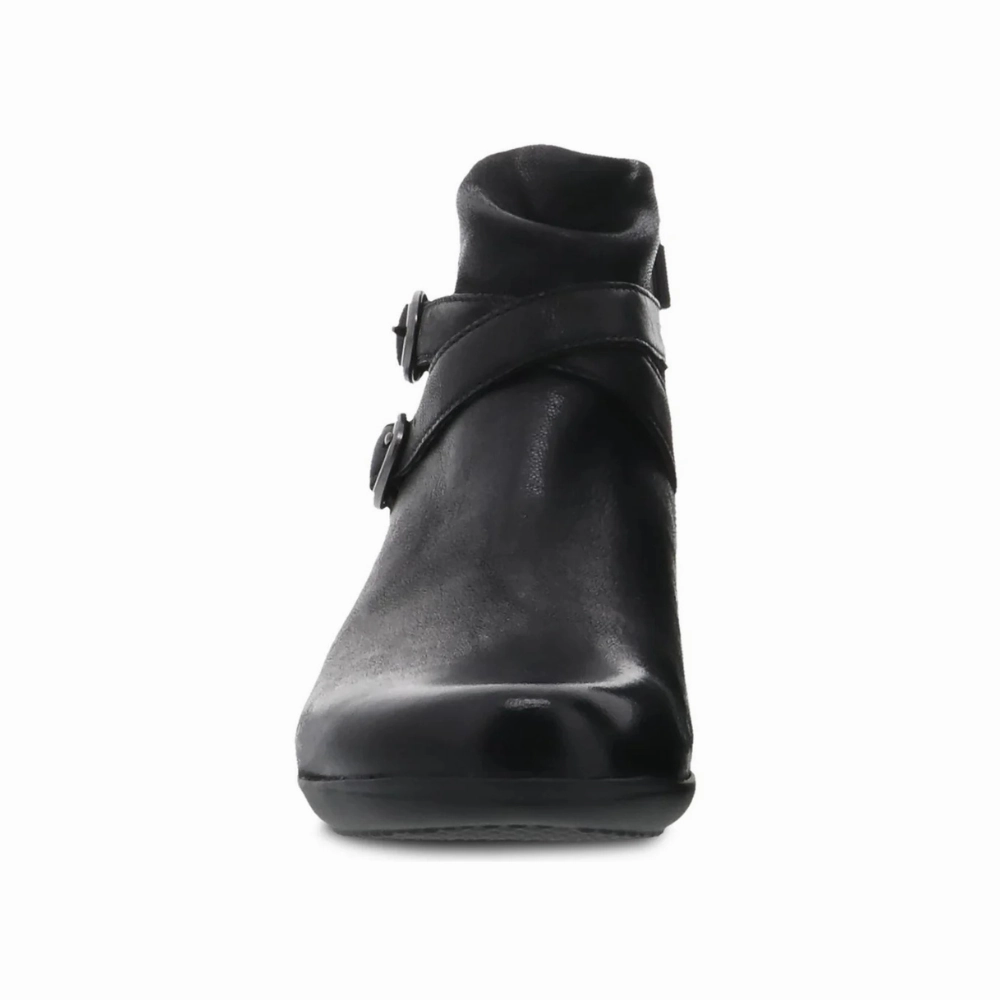 Knee High Fringe Boots Dansko Faithe Black Burnished Nubuck Bootie (Women's)