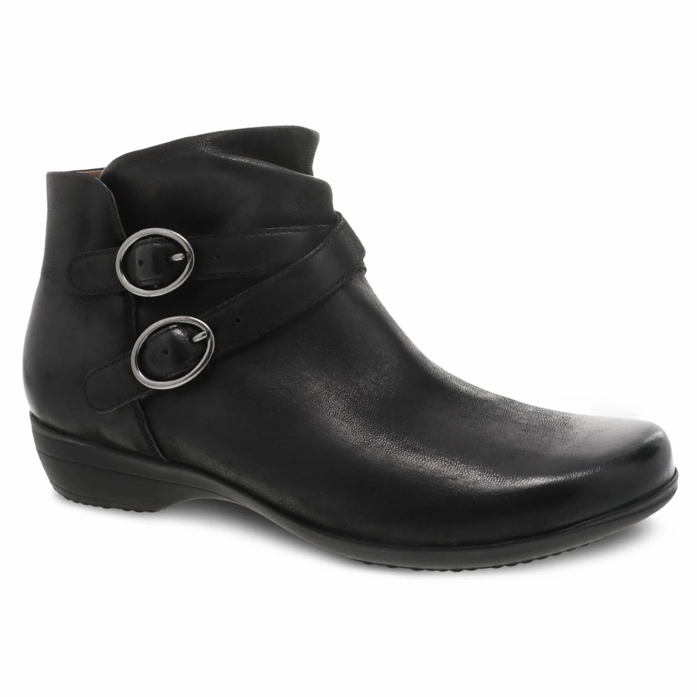 Dansko Faithe Black Burnished Nubuck Bootie (Women's) Hermes Boots
