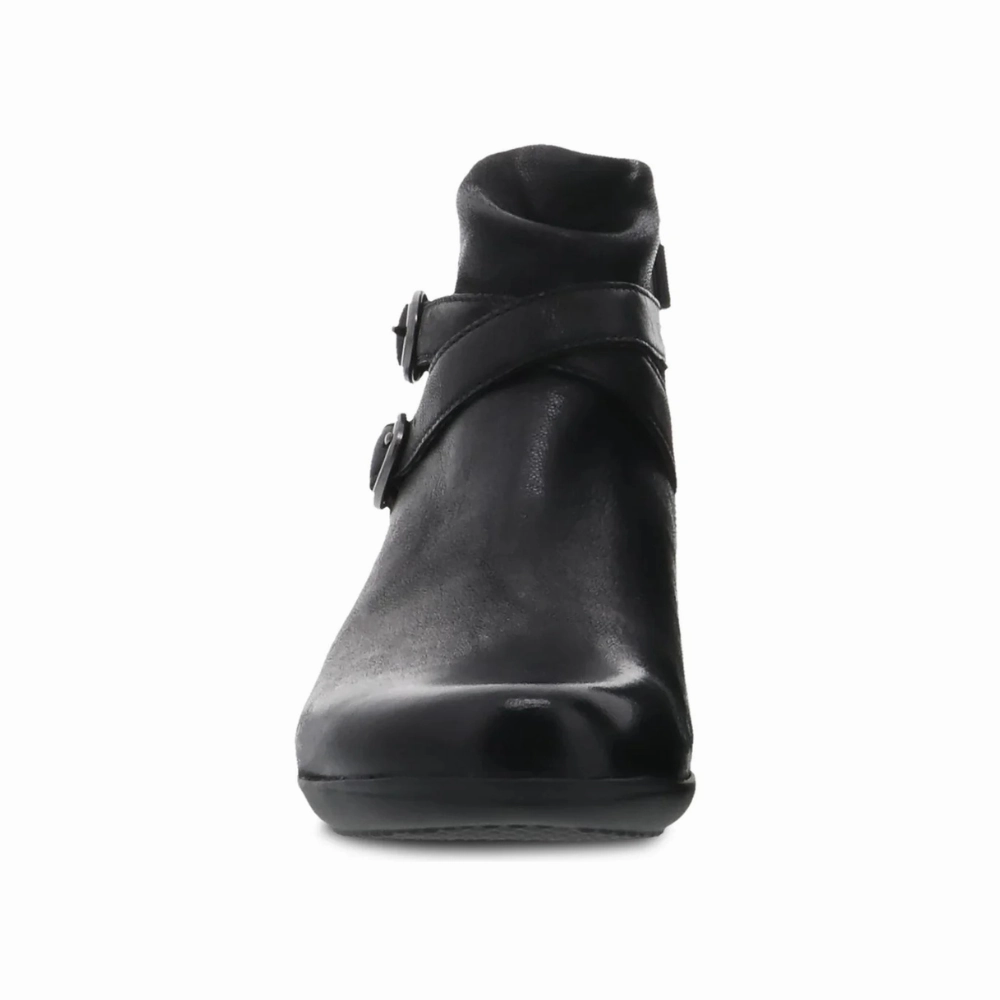 Dansko Faithe Black Burnished Nubuck Bootie (Women's) Low Heel Western Boots