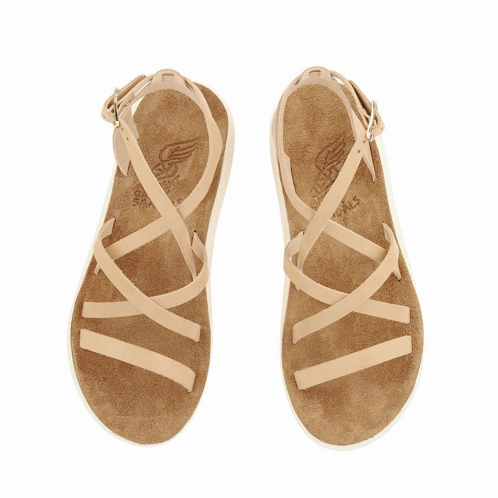 Delia Comfort Natural White Slide Sandals