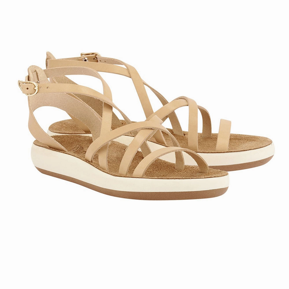 Delia Comfort Natural Wide Width Platform Sandals