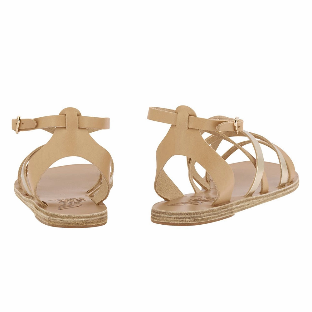 Leather Gladiator Sandals Delia Nat/Platinum