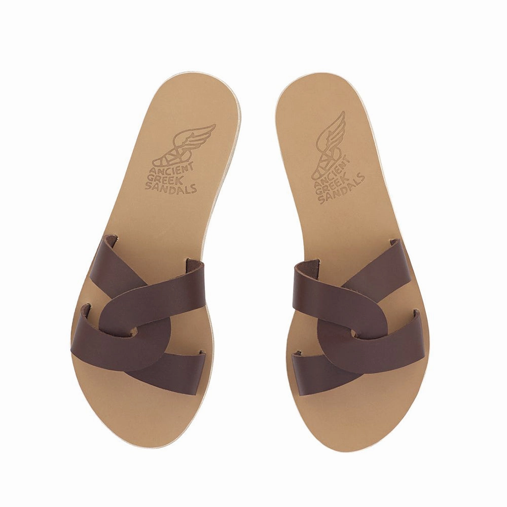 Italian Shoemakers Wedge Sandals Desmos Chestnut