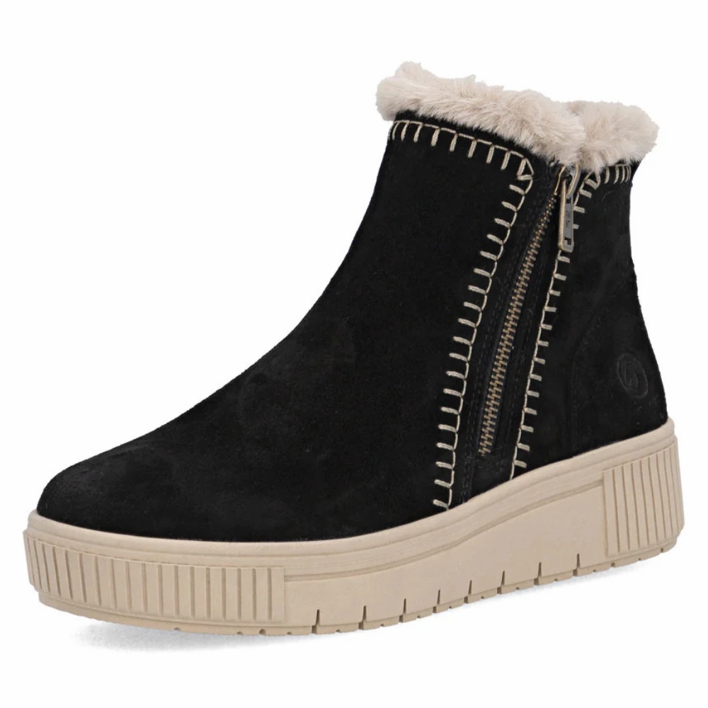 NULL Lineman Boots Remonte Bonnie 70 Black Combination Bootie (Women's)