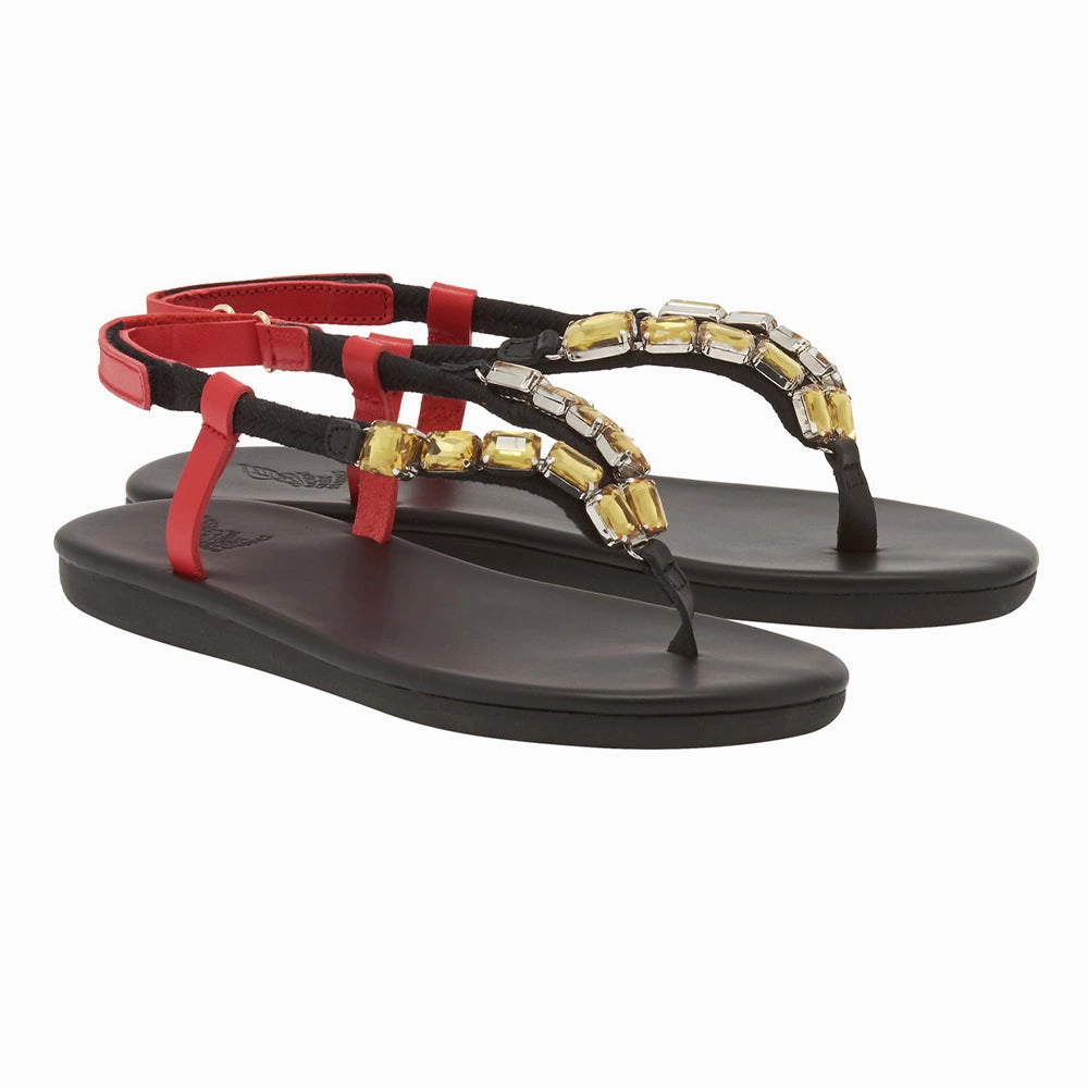 Zoi Crystals Amber/Red Bzee Sandals