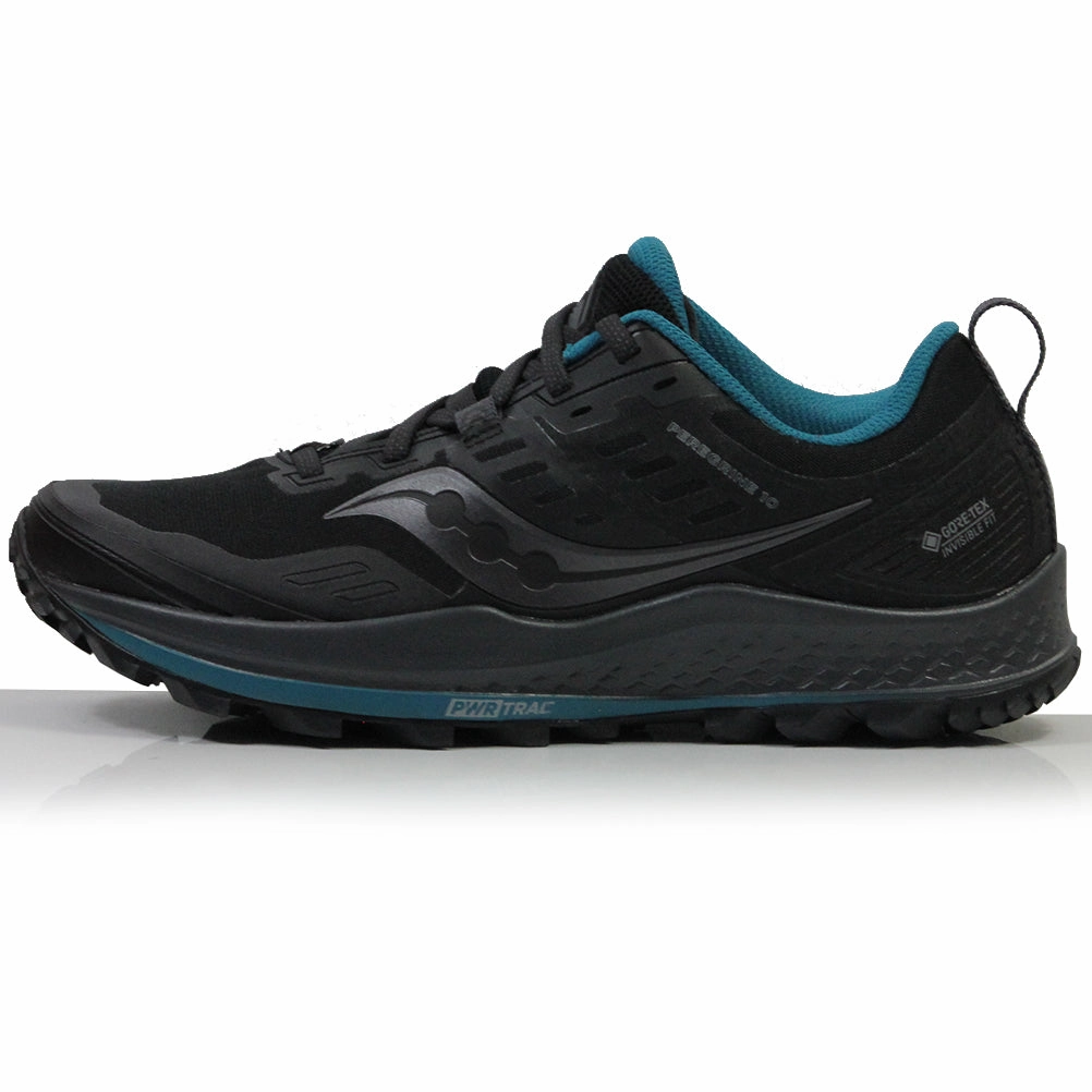 Saucony Peregrine 10 GTX Women's Trail Shoe - Black/Marine Arch Supporting Running Shoes