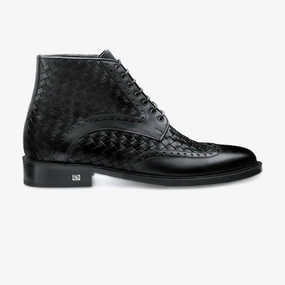 Liberty Boots Men's Black Woven Leather Boot