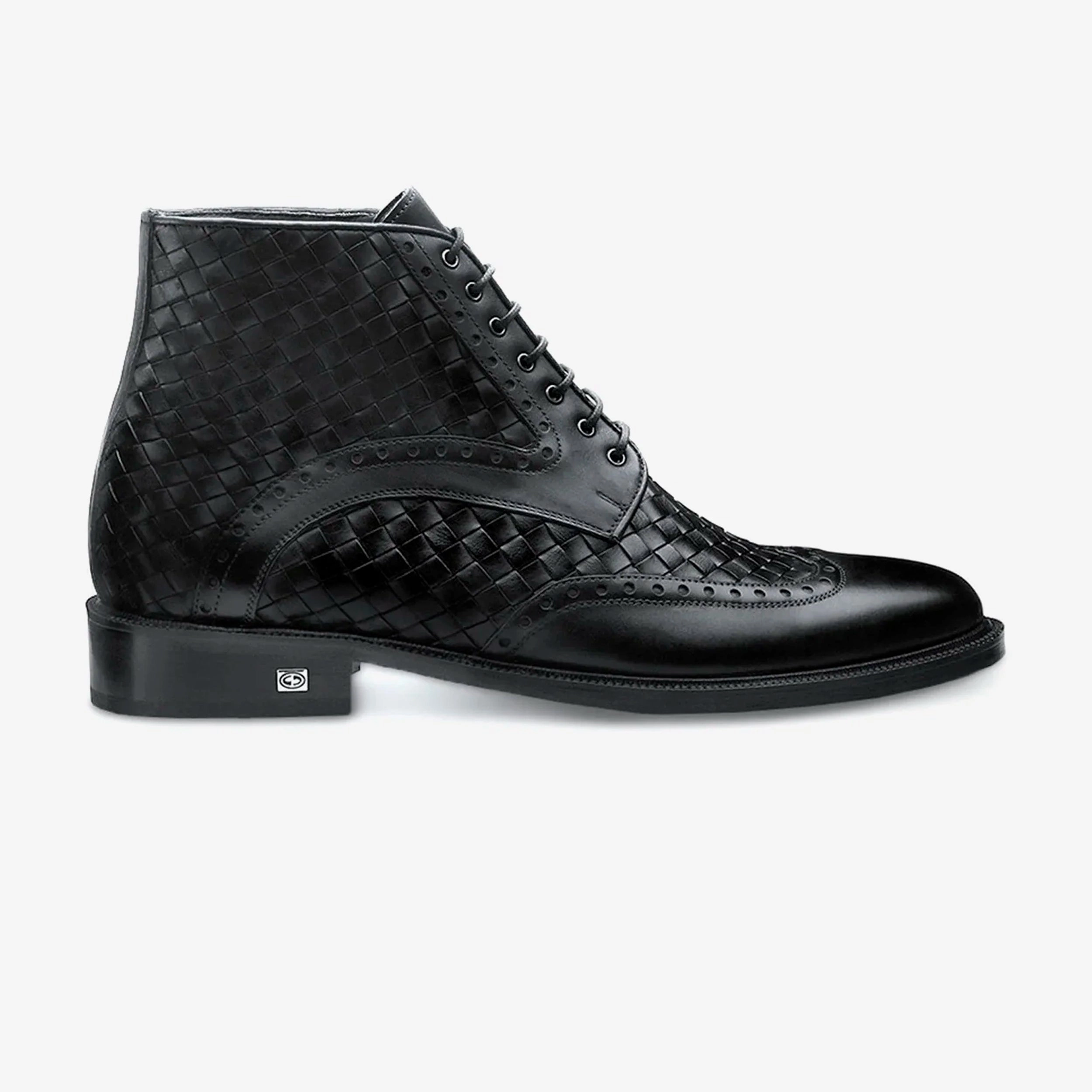 Ml Leddy Boots Fort Worth Men's Black Woven Leather Boot