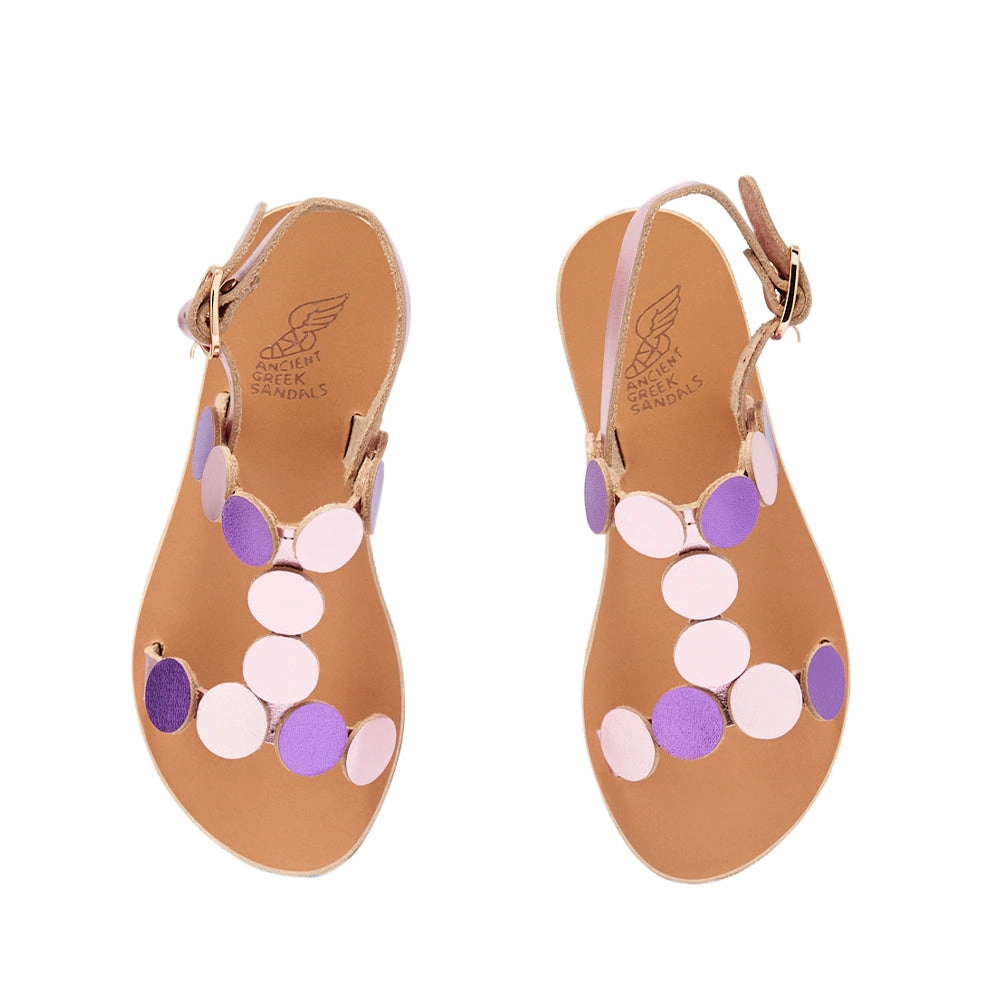 Sandals For Wide Width Little Uranos Soft Metal Pink/Purple