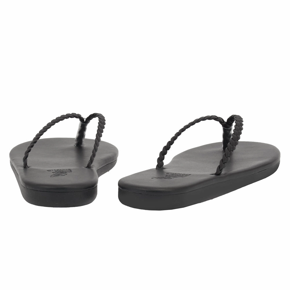 Plage Black Closed Toed Wedge Sandals