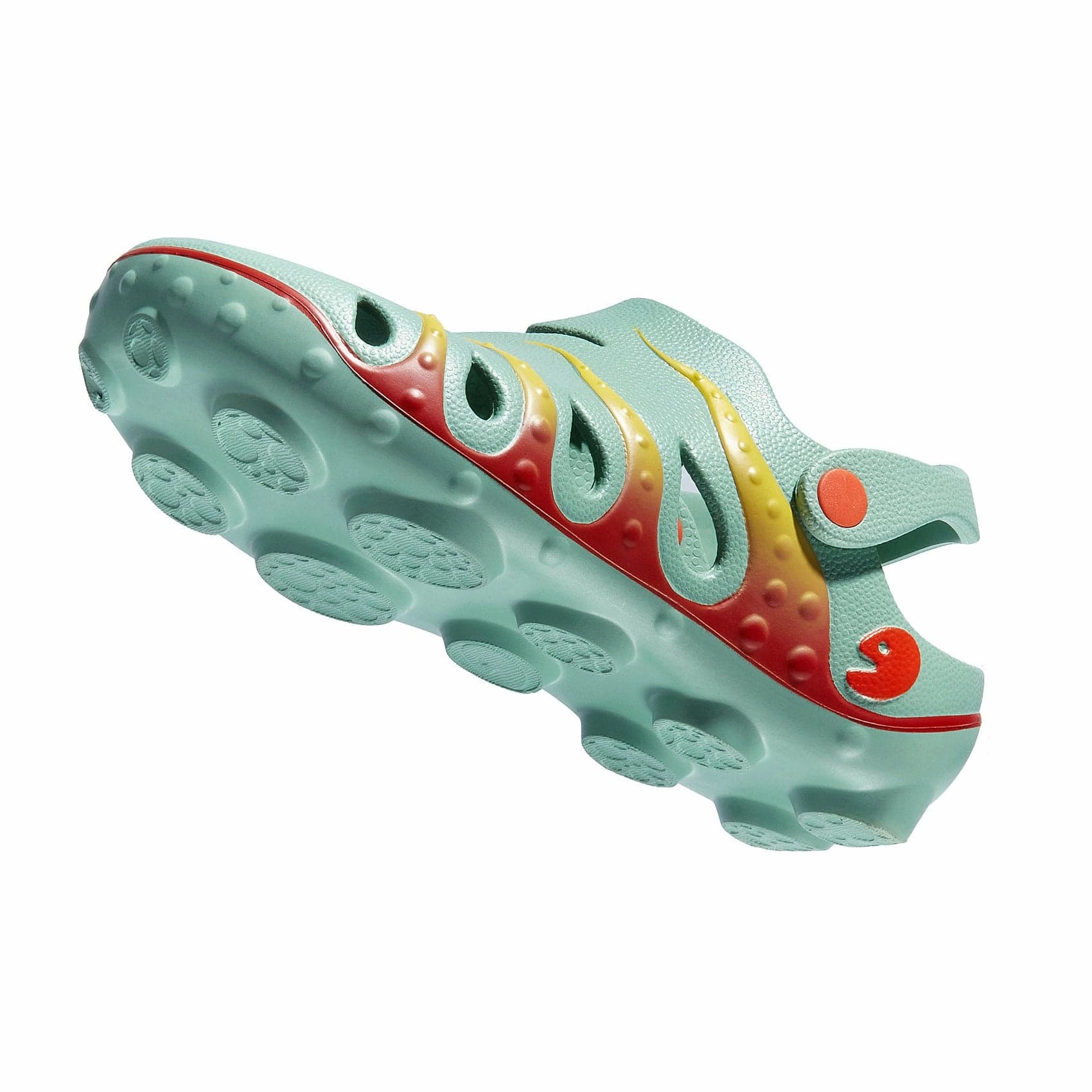 White Gold Sandals Green & Red Octopus I Women