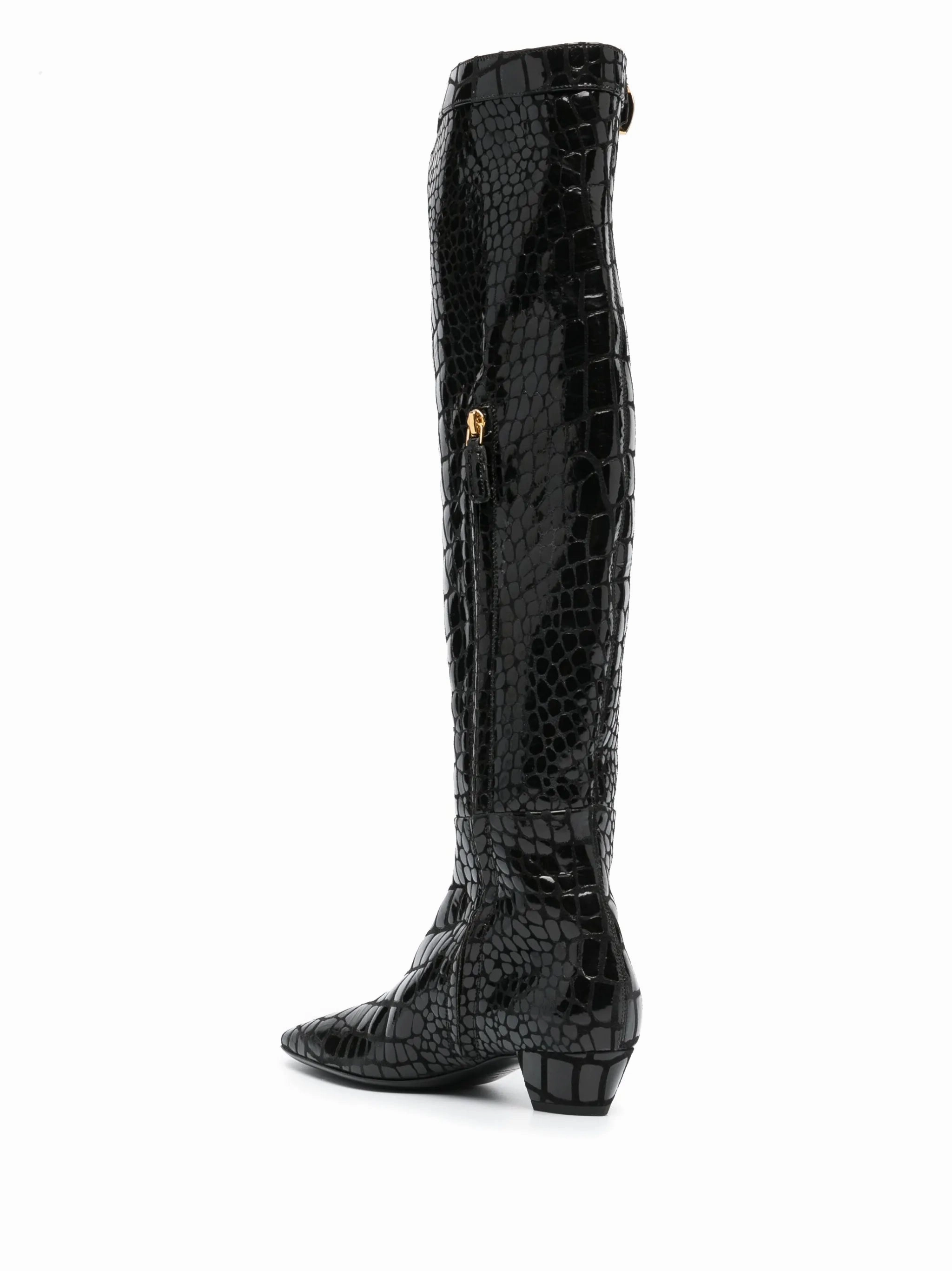 crocodile-effect calf-leather boots Those Boots Are Made For Walking