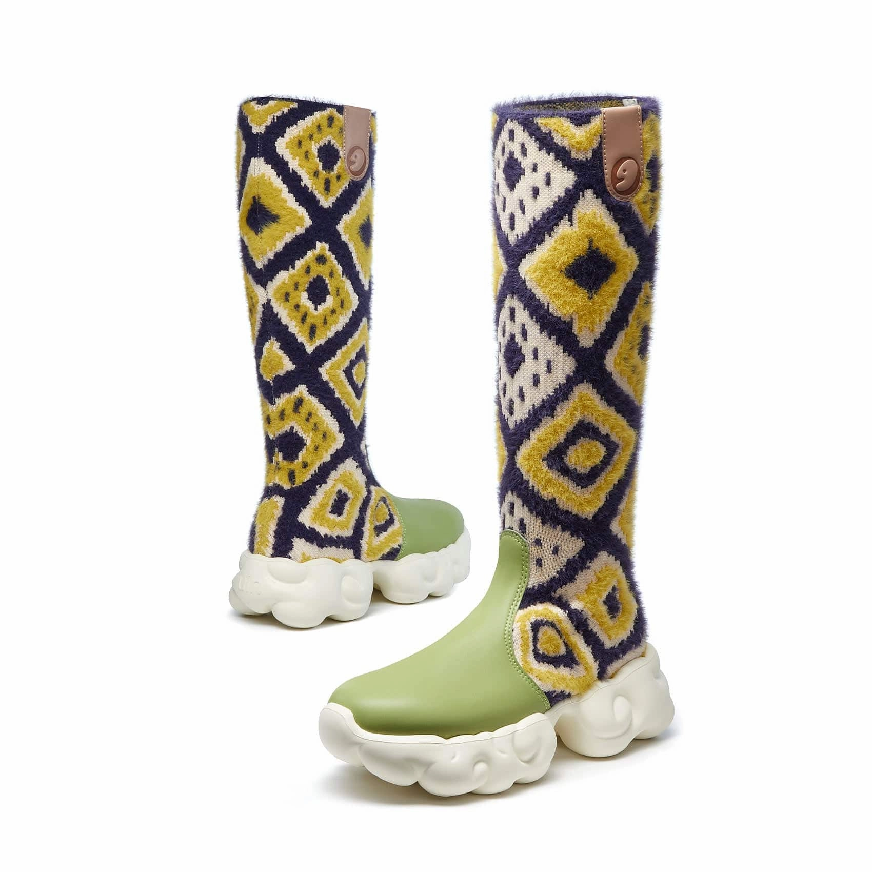 Tie Dye Squares Cloud V Women Guy Rain Boots