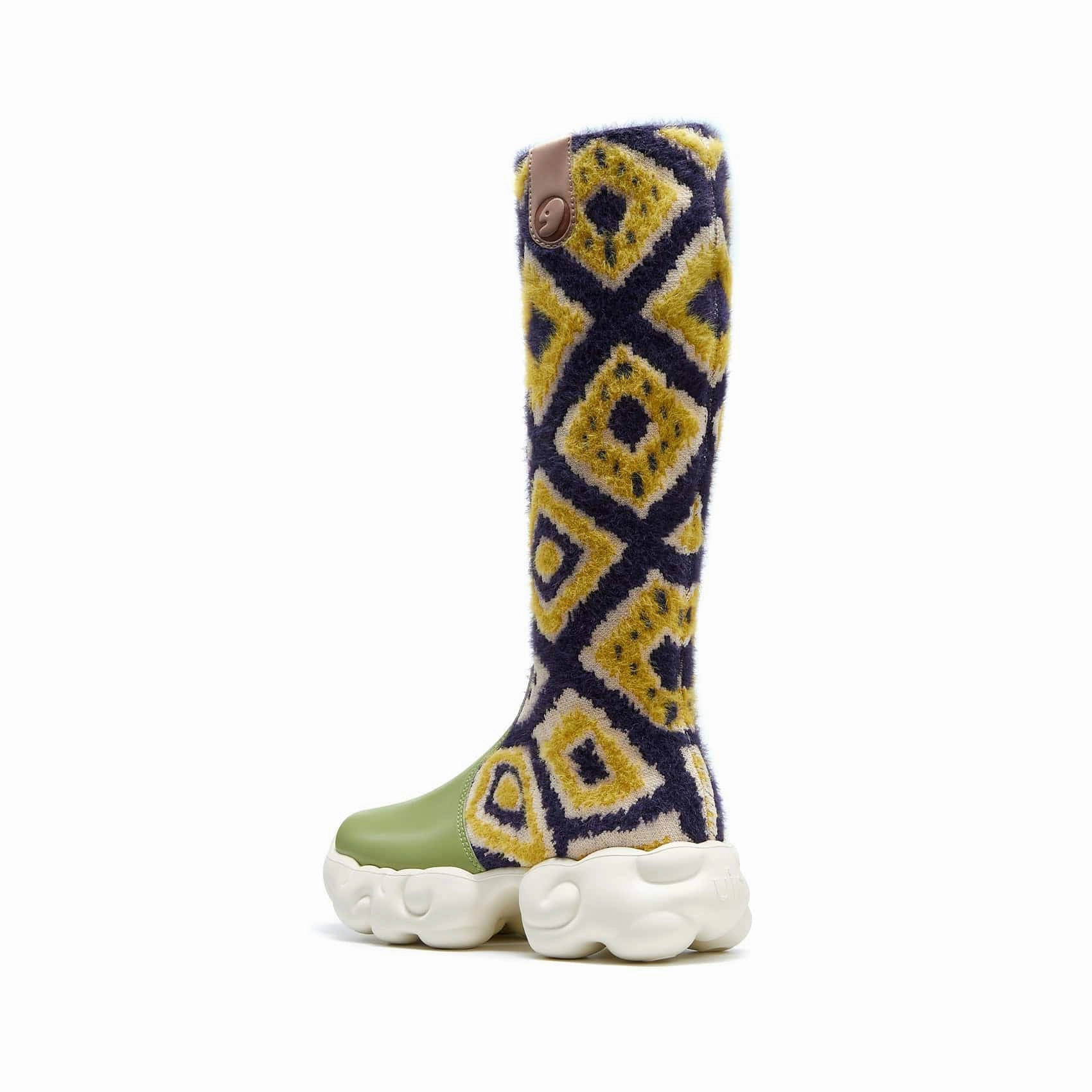 Tie Dye Squares Cloud V Women Ladies Tall Boots