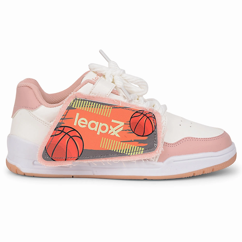 Leap7x Peach Casual Lacing Sneakers For Kids ENVY-2 By Liberty Friday Sale Sneakers