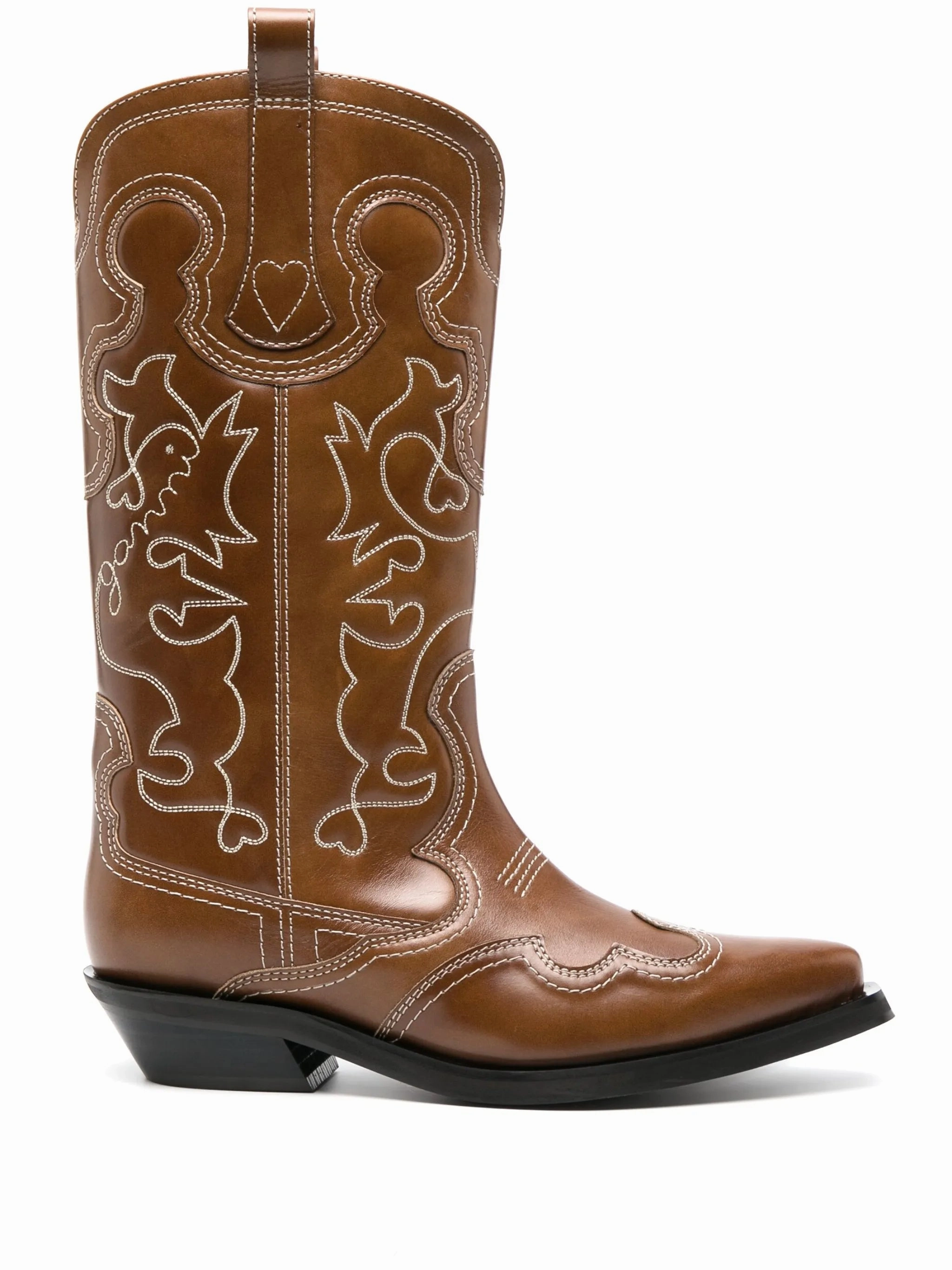 Patent Leather Boots 50mm mid-calf western boots