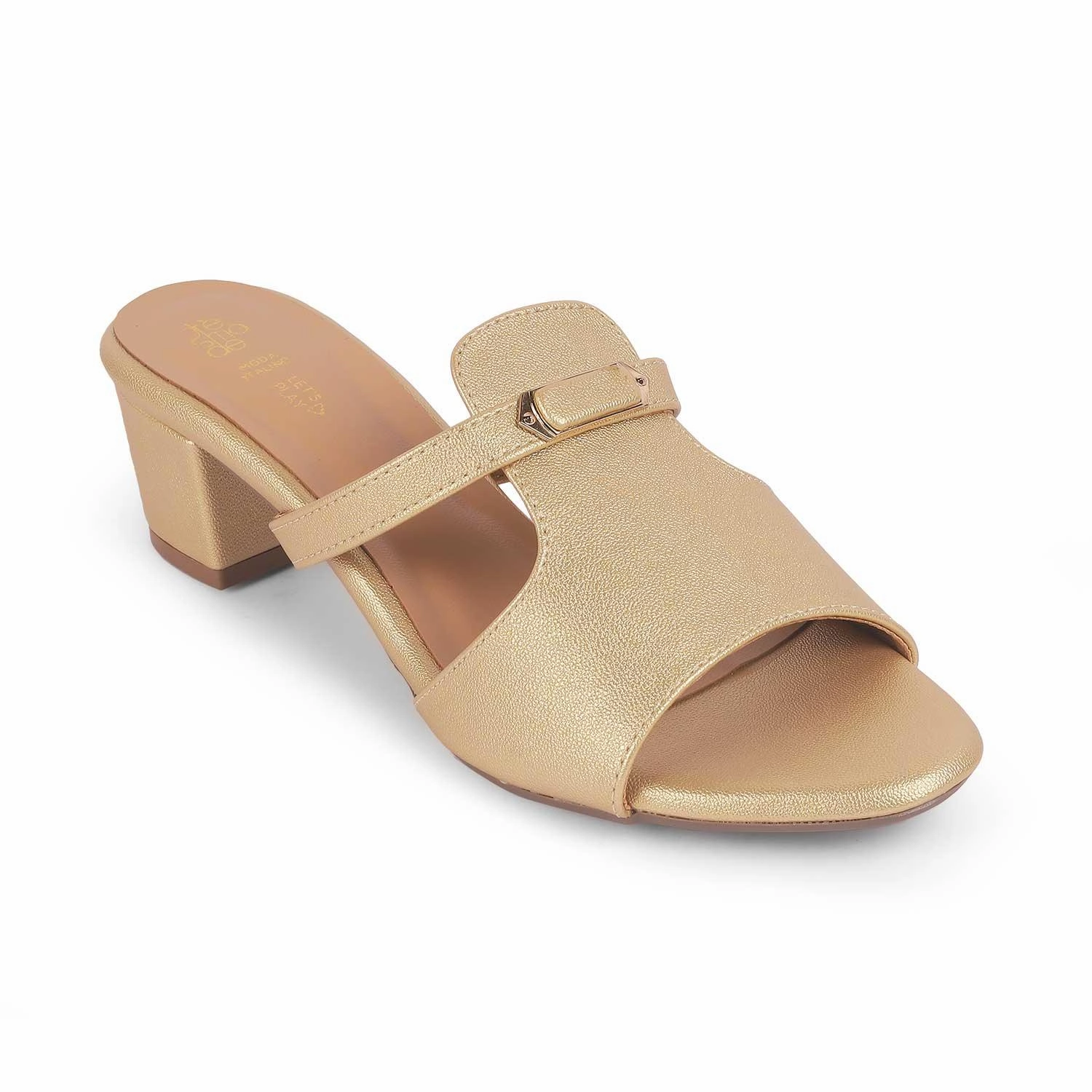 Tresmode Marsh Gold Women's Dress Block Heel Sandals Asics Sandals