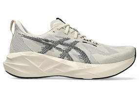 Men's Asics Novablast 5, Oatmeal/Black, 10.5 D Medium Asics Top Of The Line Running Shoe