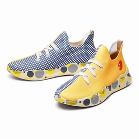 White Running Sneakers Grey & Yellow Mijas Kid