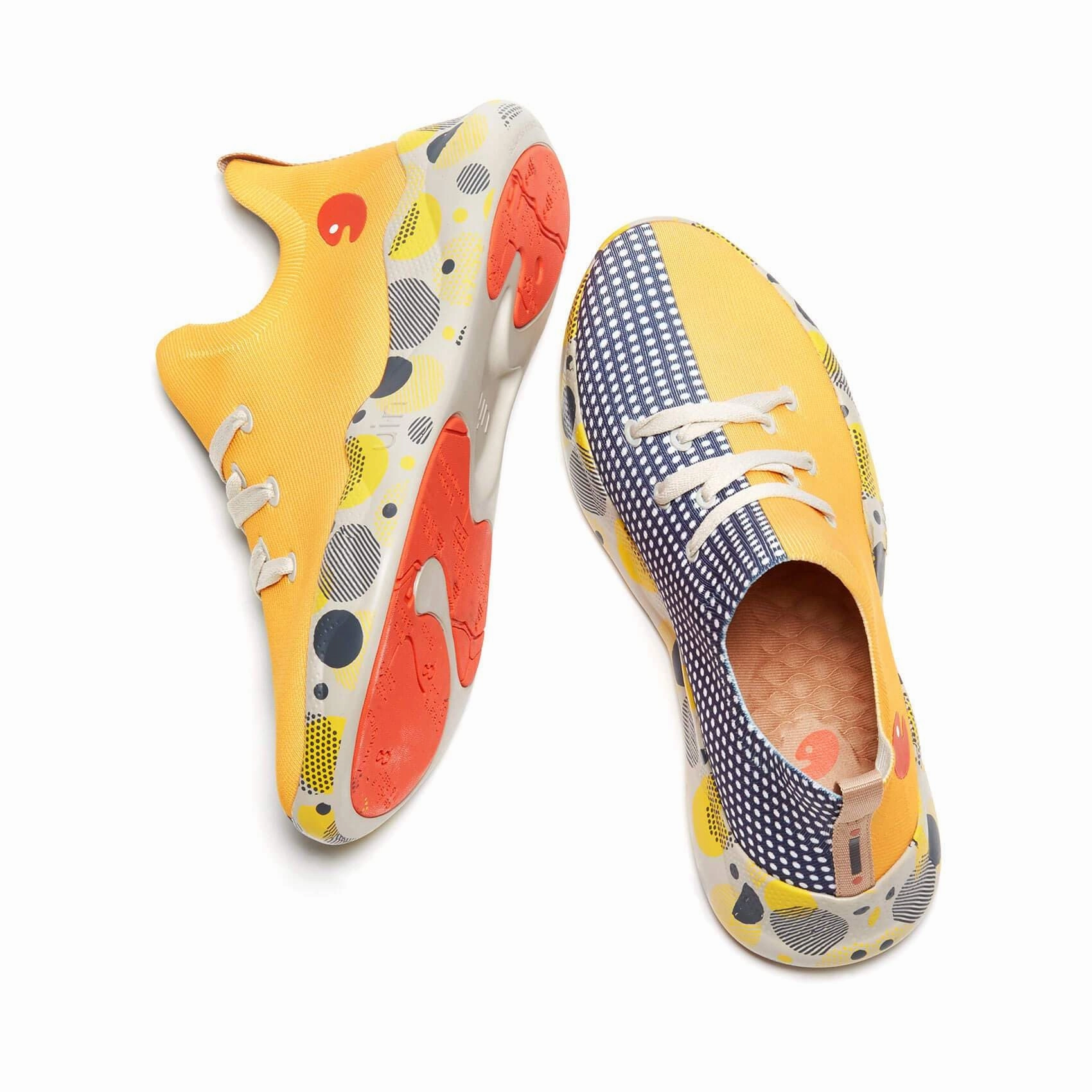 Box Toe Sneakers Grey & Yellow Mijas Kid