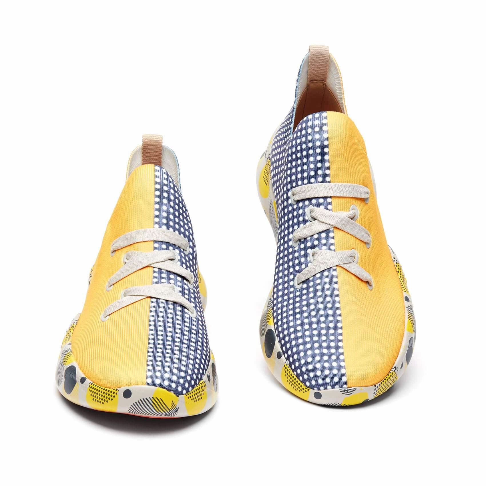 Grey & Yellow Mijas Kid Mesh Sneakers