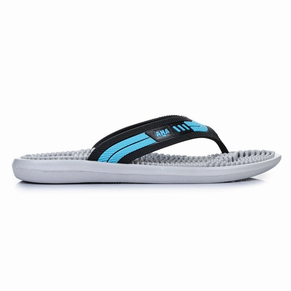 A-HA Casual Grey Flip Flop For Men ACCUPLUS-1 By Liberty Slippers With Fluff