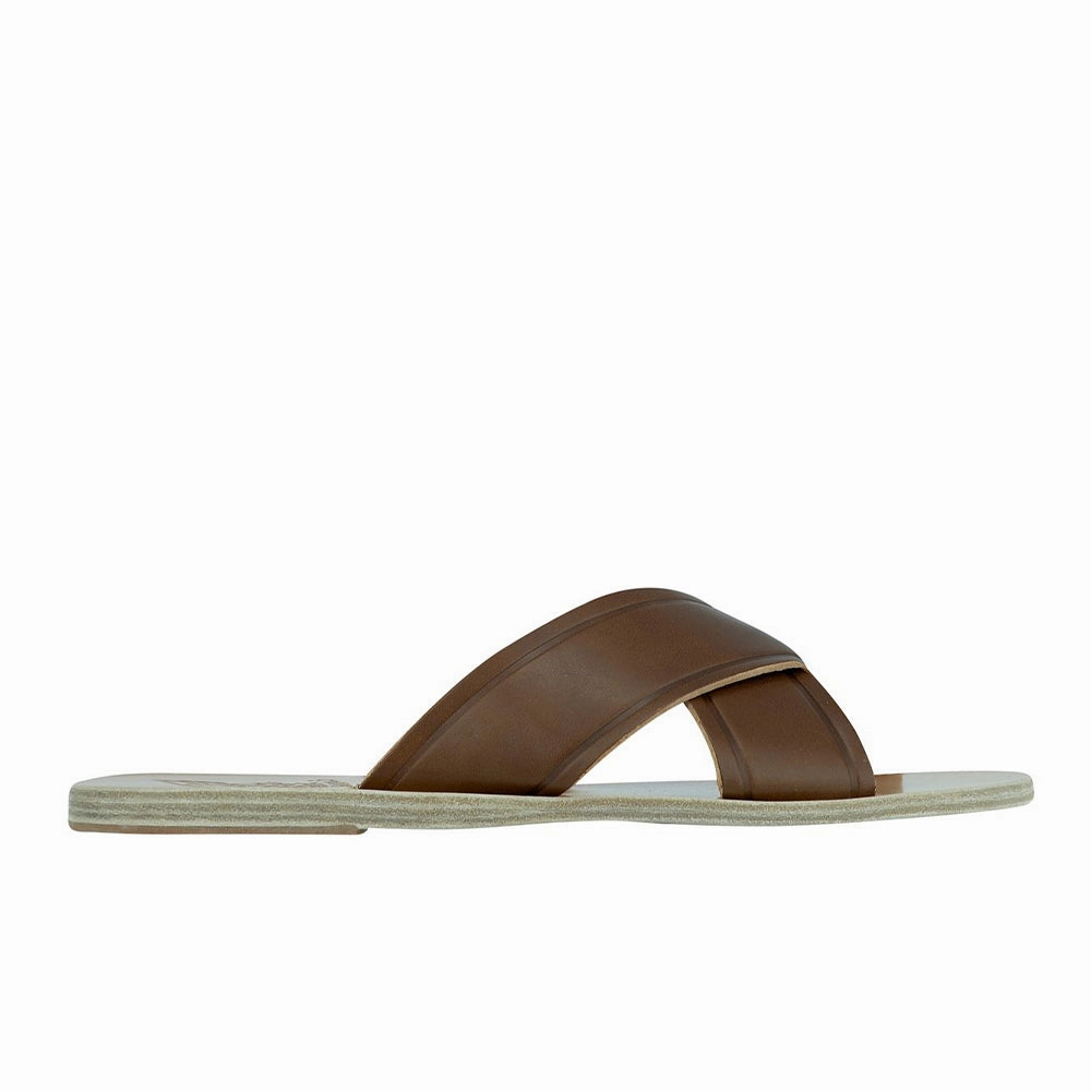 Thais Chestnut Low Heel Comfort Sandals