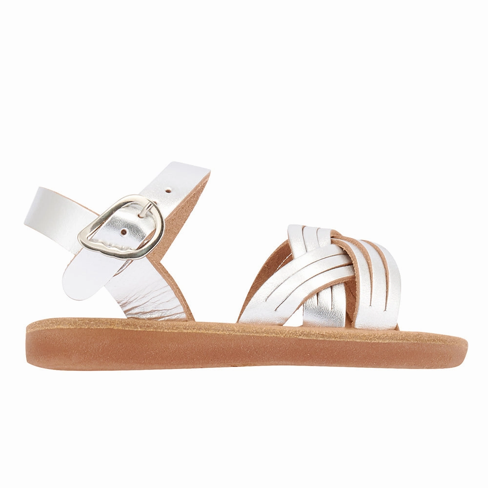 Little Electra Soft Silver Sandals For Women Velcro